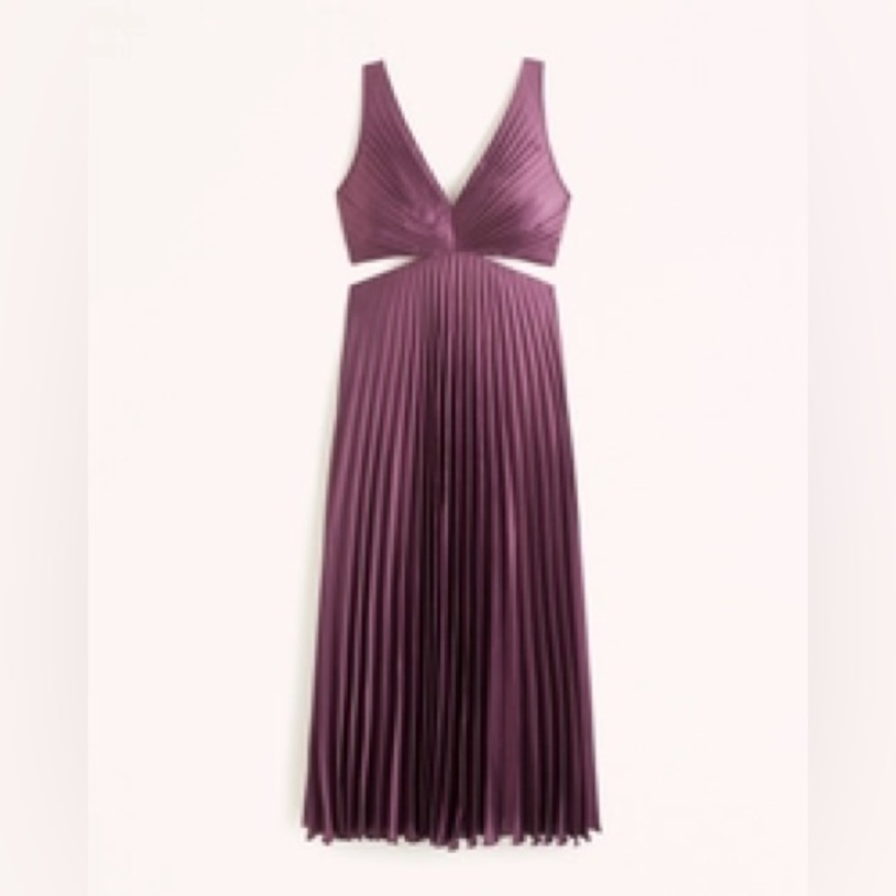 The A&F Giselle Pleated Cutout Maxi Dress. $129 online no longer sold in plum.